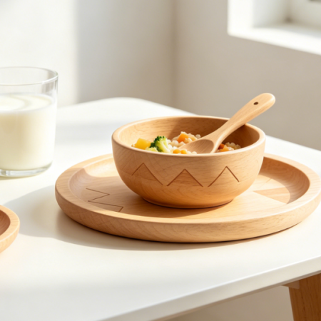 Color-Blocked Stainless Steel Baby Suction Bowl with Silicone Handles